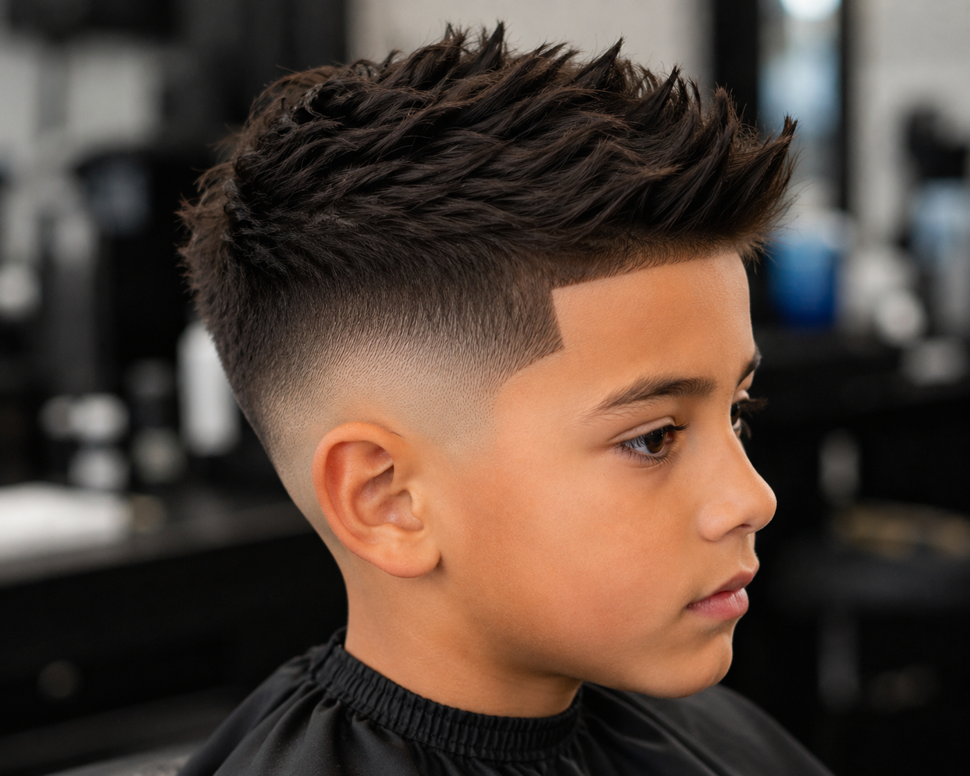 Textured Spiky Fade in the Barbershop